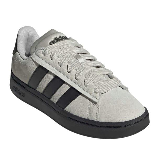Adidas Mens Grand Court 3 Stripes Suede Trainers - Grey/Black - 