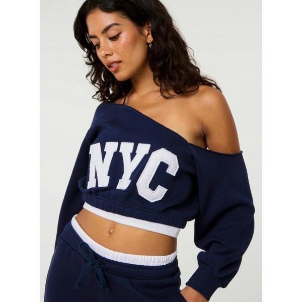 Pink Vanilla Off The Shoulder Graphic Sweatshirt