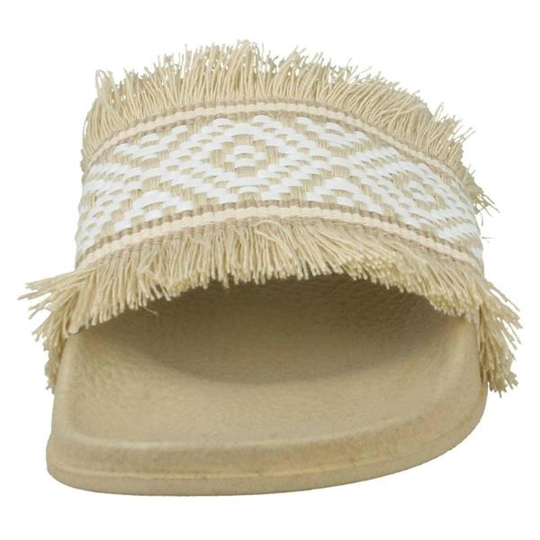 Spot On Ladies Spot On Fringe Trim Sliders
