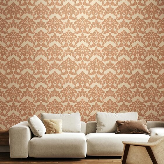 Hoopla Walls Windsor Damask - Copper 10m Wallpaper