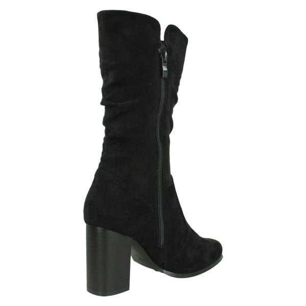 Spot On Ladies Spot On High Heel Rouched Leg Boots F51218