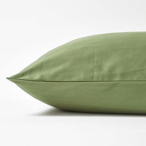 HOMESCAPES Organic 400 TC Egyptian Cotton Sateen Oxford Pillowcase, King Size