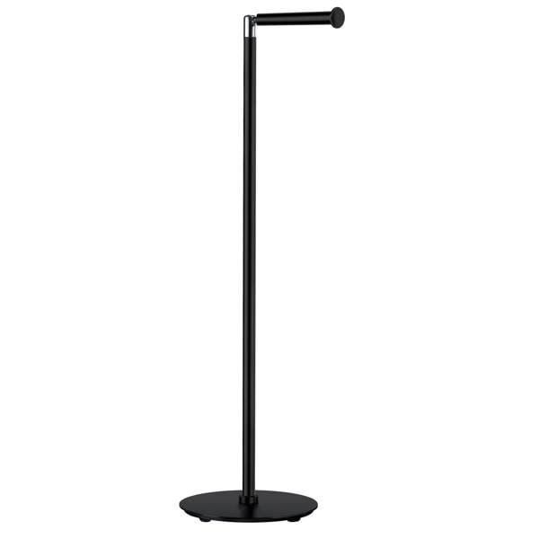 Black stainless steel freestanding toilet roll holder