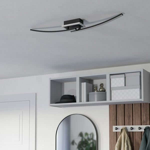 EGLO Lungolago Black Steel Minimalist Ceiling Light