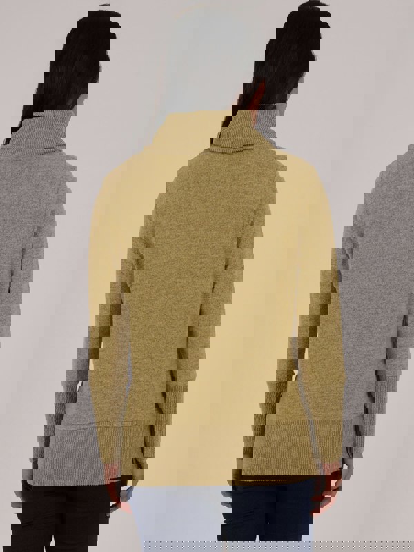 PennyPlain Rib Hem Cowl Tunic - Pear