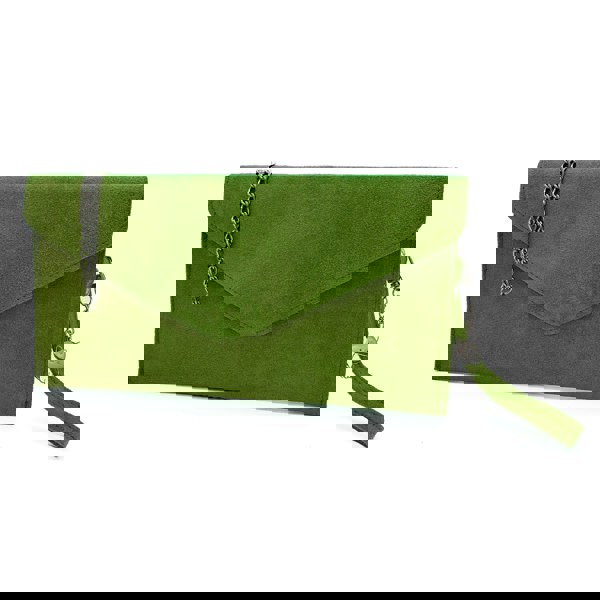 Kitise Genuine Italian Suede Envelope Style Cluth Bag Purse Flat Messenger Handbag