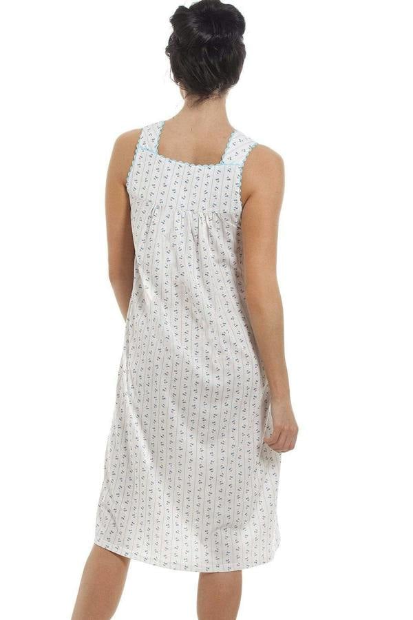 Womens Floral Pinstriped Sleeveless Nightdresses