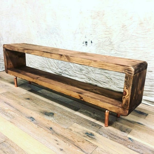 The Bespoke Carpentry Co TV Stand - Copper Legs (20cm Deep)