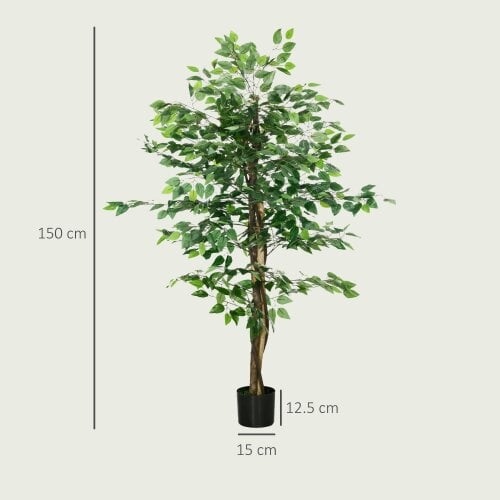 Wyld Haus Larane Artificial Ficus Style Tree With Stabilised Pot Base In Green