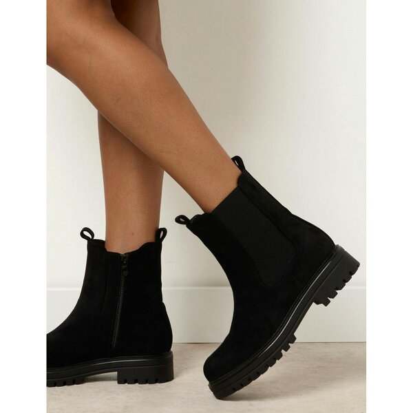 Blue Vanilla Chunky Suede Chelsea Boots