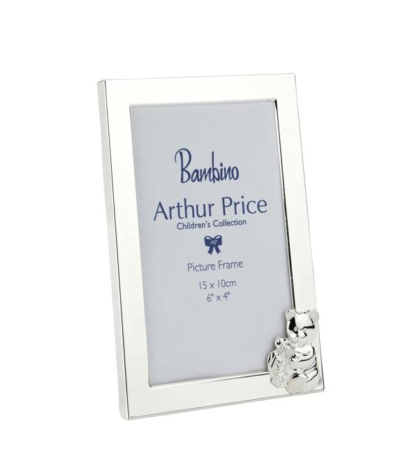 Arthur Price Bambino 'Teddy Bear' Photo Frame Holds 6 x 4 Inch Photo Luxury Children's Gift Silver Plated