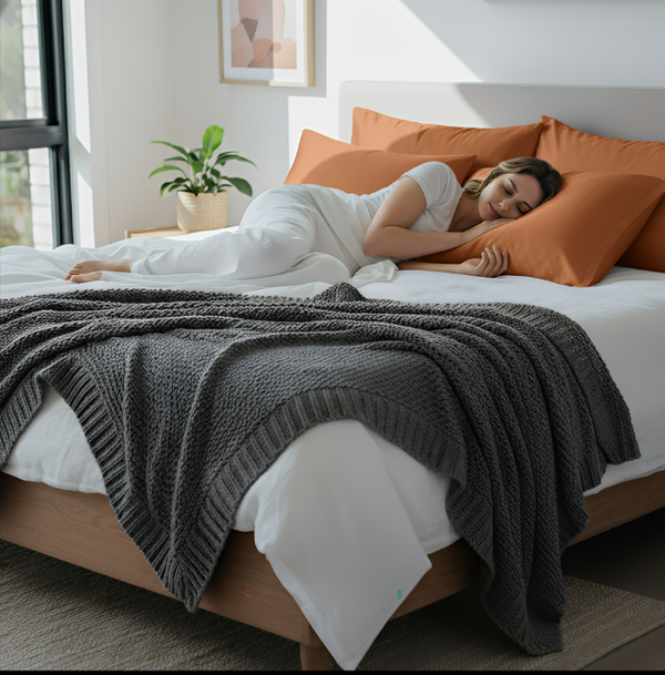 Anyhouz Pillowcase Orange Luxury Soft Natural Mulberry Silky Two Sided Satin Cover