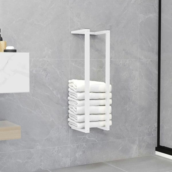 Berkfield Towel Rack White 12.5x12.5x60 cm Steel