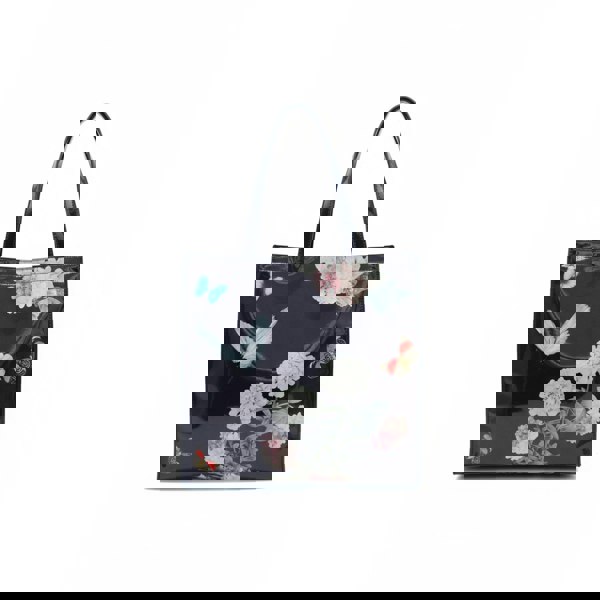 Kitise Patent Floral Butterfly Spacious Tote Shoulder Bag