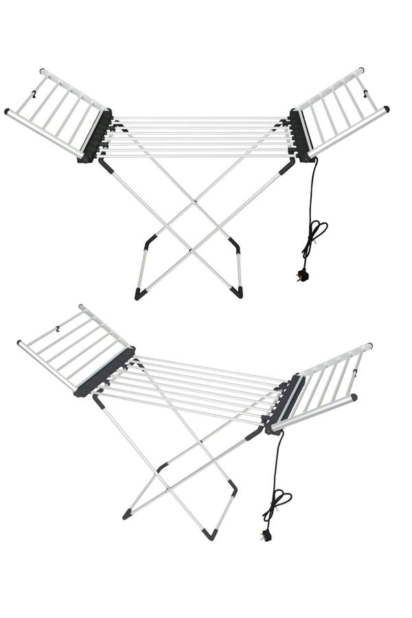 Extra Large 20 Bar Heated Electric Winged Clothes Airer with Timer