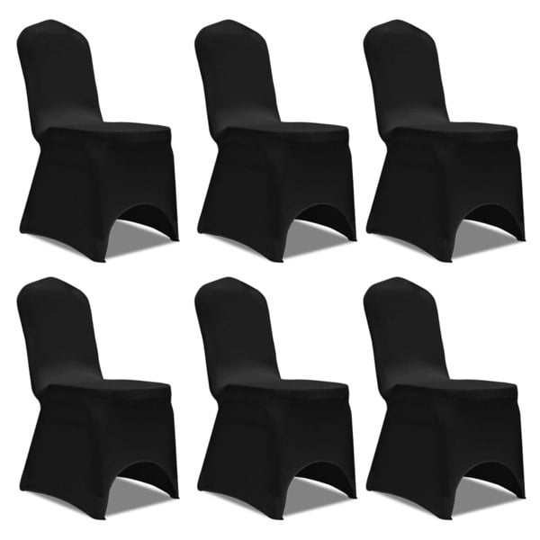 Berkfield Chair Cover Stretch Black 6 pcs