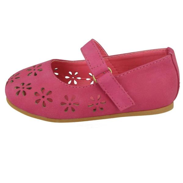 Spot On Girls Spot On Flat Ballerina Shoes with Cut Out Flower Detail