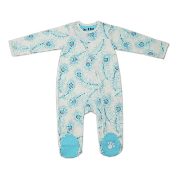 Lucy & Sam Peacock Zip Babygrow