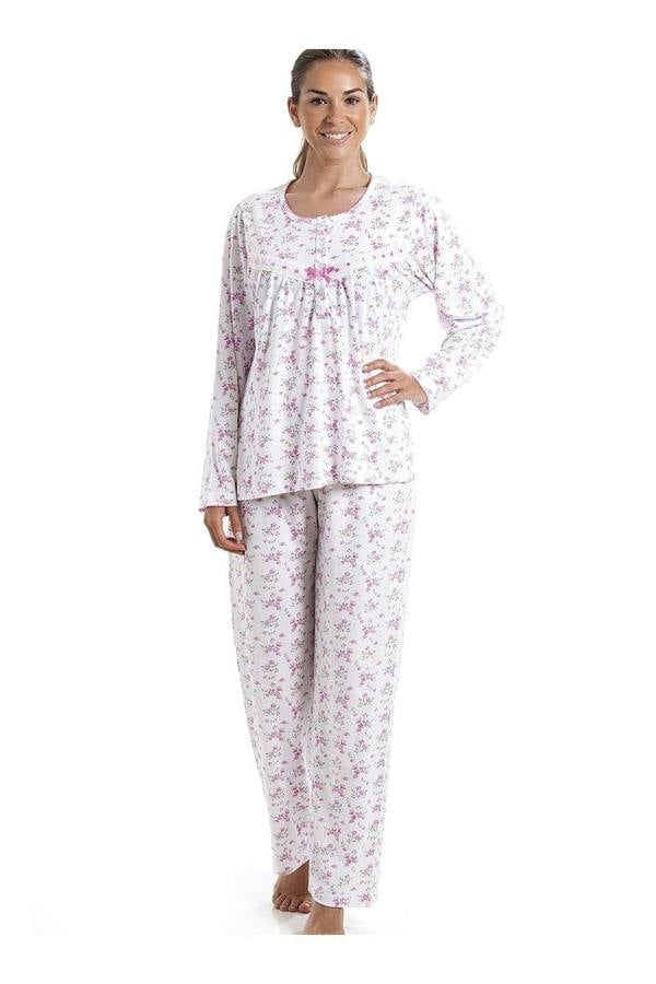 Classic Jersey Cotton Pink Floral Print Pyjama Set