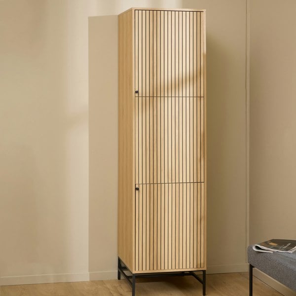 Furniture To Go Albany Wardrobe 2 Doors in Oak/Black Legs