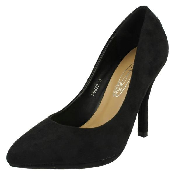 Spot On Ladies Spot On High Heel Pointed Toe Court Shoe