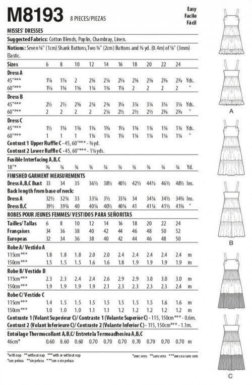 McCalls 8187 Paper Sewing Pattern – Women's Costume, Size 14-22, Intermediate