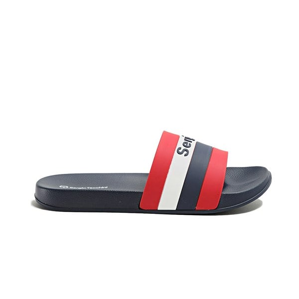Sergio Tacchini San Remo Stripe Slides Navy/Red/White
