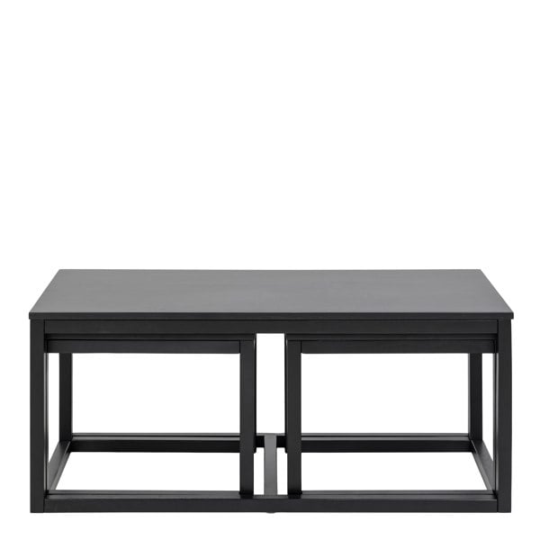 Furniture To Go Cornus Square Coffee Table Set in Matt Black Set of 3