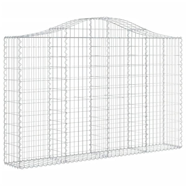 Berkfield Arched Gabion Baskets 2 pcs 200x30x120/140 cm Galvanised Iron