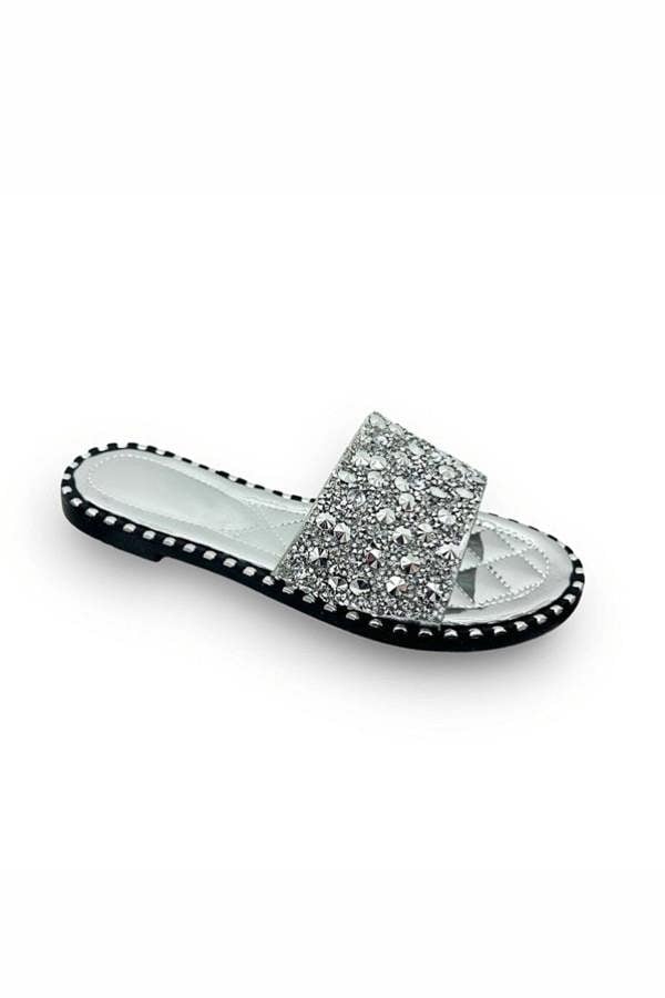 Love Lemonade Crystal Clustered Sliders Silver