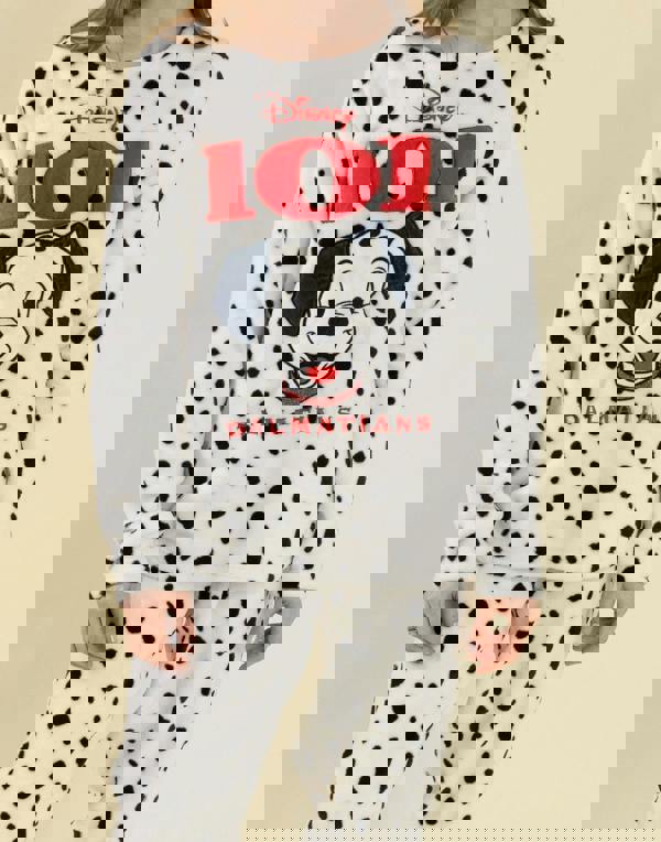 Disney Womens White 101 Dalmations Long Sleeve Long Leg Pyjama Set