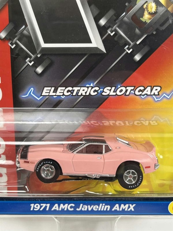 Auto World Slot Cars 1971 AMC Javelin AMX Pink HO Scale Slot Car X Traction Auto World SC373-6