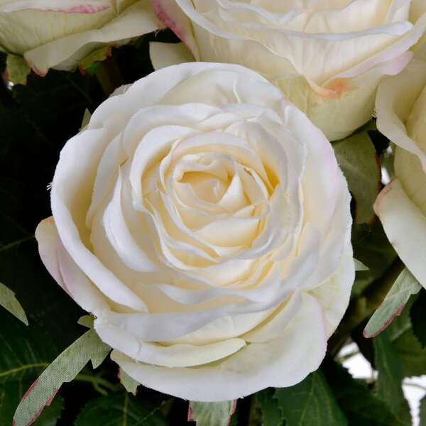 Wyld Haus Set of 3 Artificial Flowers Traditional White Rose Stems