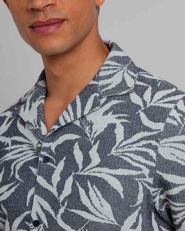 Steel & Jelly Oval - Leaf Jacquard Short Sleeve Shirt