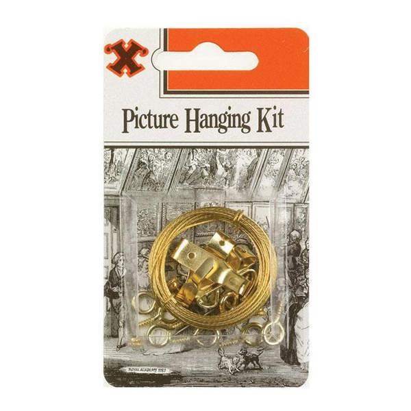 X Picture Kit 4 Hooks & 3m Wire - One Colour - 