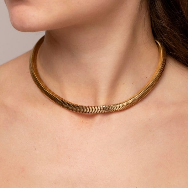 Gold Trip Vintage Python Chain Necklace