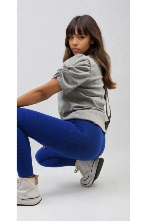 Braylee High Waisted Wide Band Leggings - D.Blue