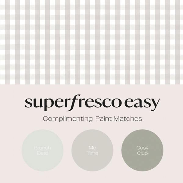 Superfresco Easy Hattie Gingham Stone Wallpaper