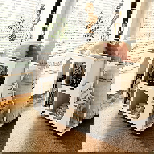 Thaddeus Trolley Style Side Table, Wood-Weilai Concept-Weilai Concept