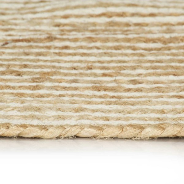 Berkfield Handmade Rug Jute with Spiral Design White 90 cm