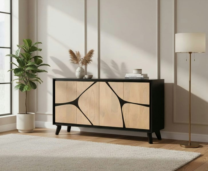 IH Design Dusk Mango Wood Wide Sideboard