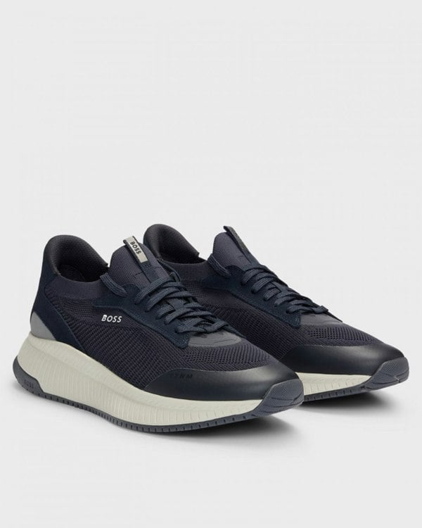 BOSS Orange TTNM EVO Mens Trainers with Knitted Uppers NOS - Dark Blue 401