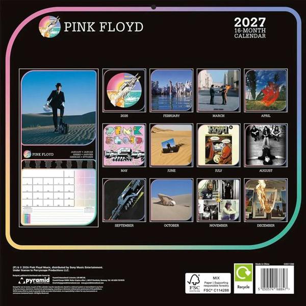 Pink Floyd Calendar 2027, Wall Calendars, Month To View, Entertainment, Gift