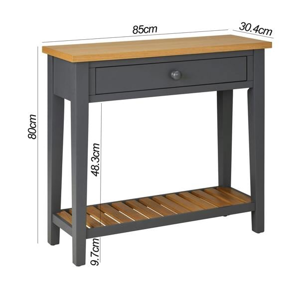 Statement Furniture Ludlow Slate Grey Console Table with Storage