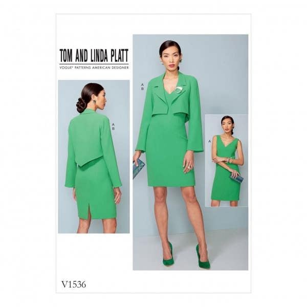 Vogue Sewing Pattern 1536, Dresses, Jackets for Women, A5 (6-8-10-12-14) - Intermediate