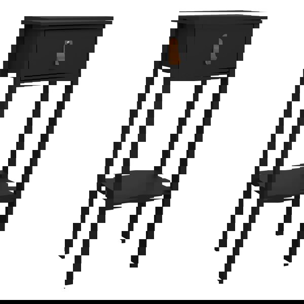 Furniture To Go Barcelona Bedside Table with 1 Drawer in Matt Black