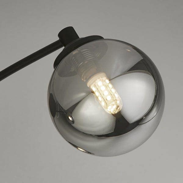 Pagazzi Lighting Navarro Flush 3-Light Black Ceiling Light with Smoked Glass