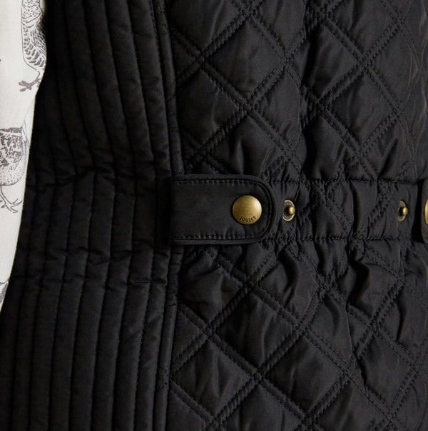 Joules Minx Womens Showerproof Diamond Quilted Gilet Black