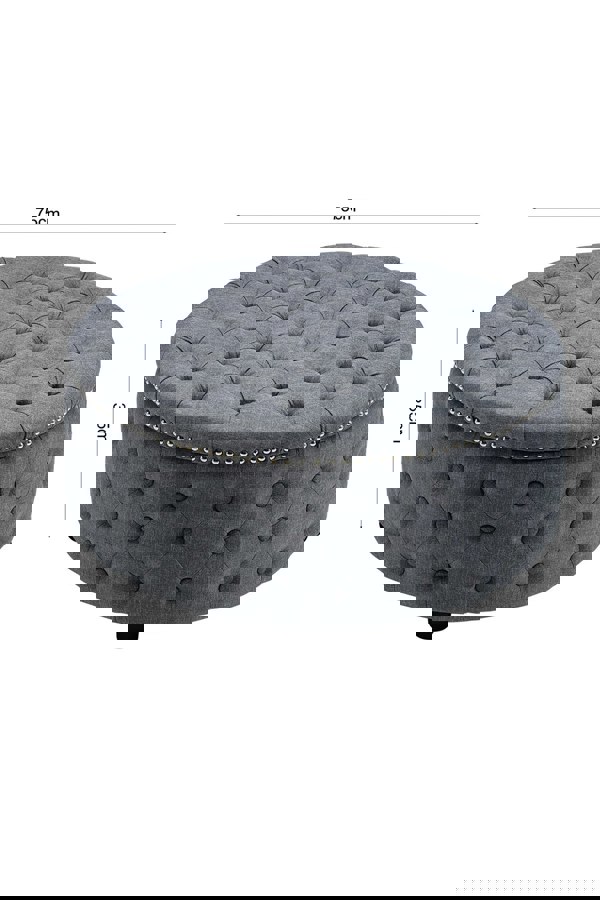 Living and Home Tufted Round Cocktail Footstool