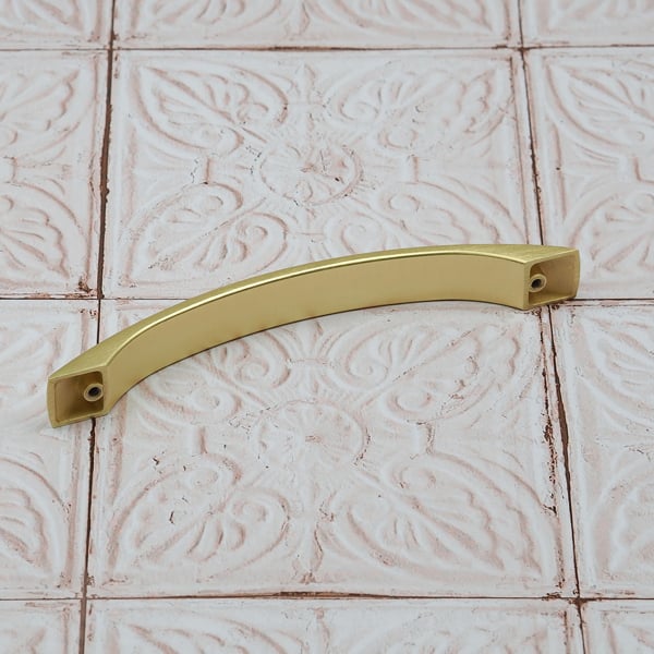 Handle & Home Brushed Brass Bridge Handle and Coordinating Knob
